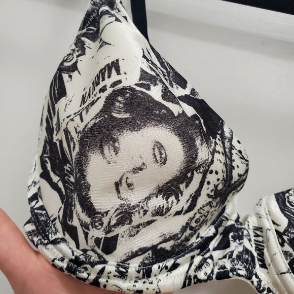Marilyn Monroe by Warner's 1811 Vintage Portrait Print Underwire Bra Size 36C - Picture 3 of 7
